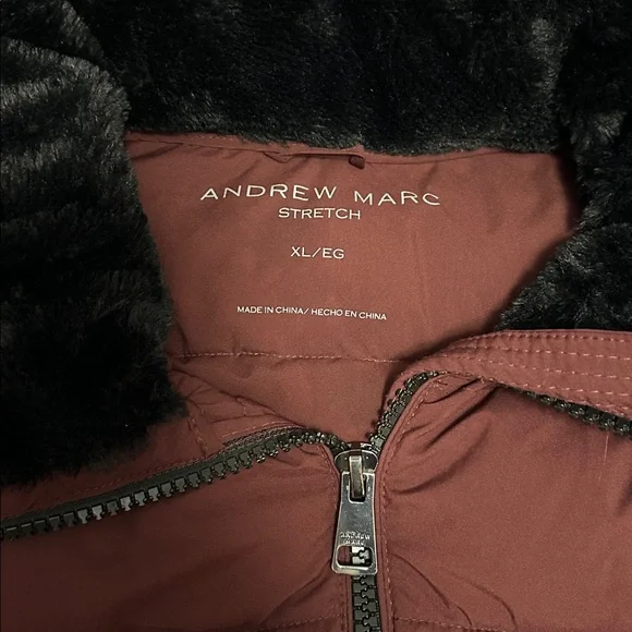 Andrew Marc Women's Deep Burgundy Puffer Jacket - Picture 3 of 7